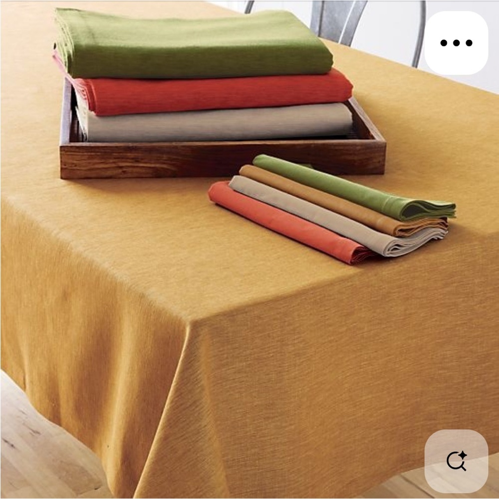 Crate & Barrel Linden tablecloth in Butterscotch extra long